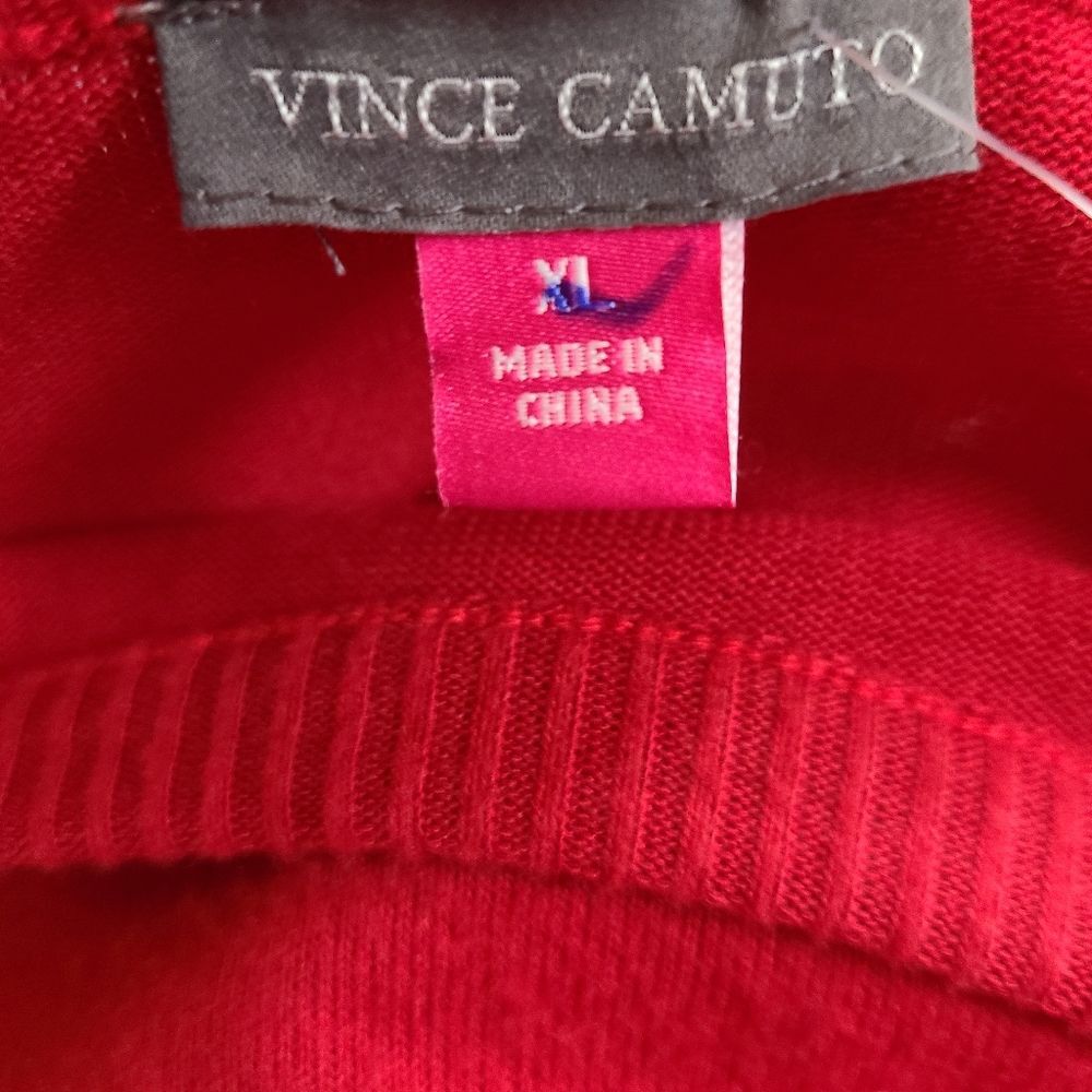 Vince Camuto Size X-Large Red Button Boatneck Drop Sleeve Pullover Sweater NWT - Picture 9 of 10